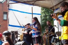 The Committee Band playing in the Anchor Garden, Sidmouth, 5th August 2002